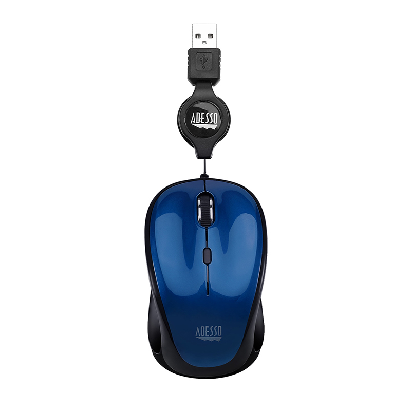 You Recently Viewed Adesso IMOUSE S8L Mouse - USB 2.0 - Optical - 3 Button(s)- Blue - Scroll Wheel-Symmetrical Image